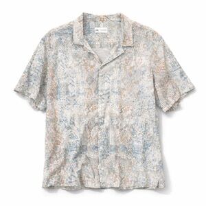 Zara DNWR Starting Dialogues Abstract Viscose Short Sleeve Button Up Shirt XL